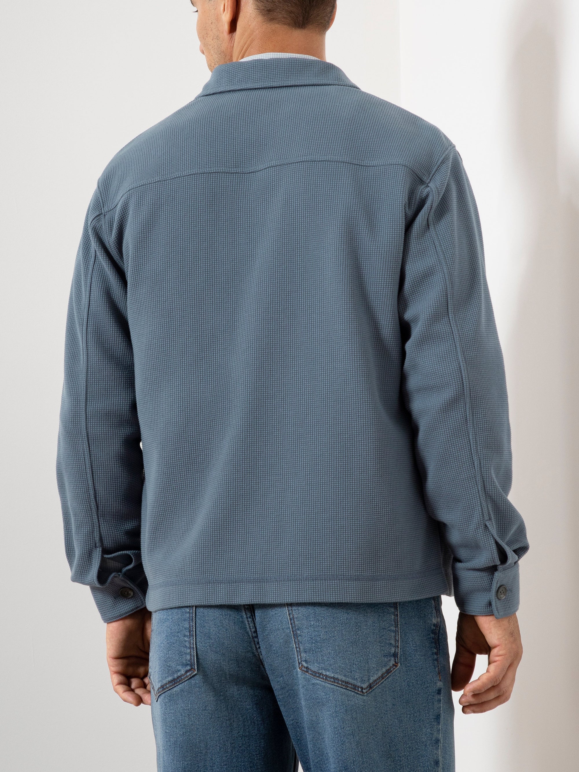 Beacon Waffle Long Sleeve Shirt - Citadel Blue