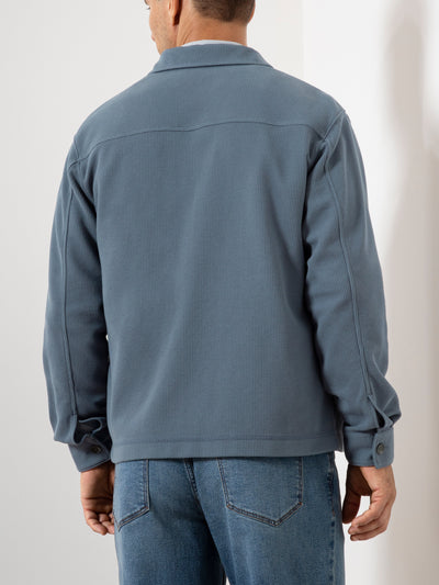 Beacon Waffle Long Sleeve Shirt - Citadel Blue
