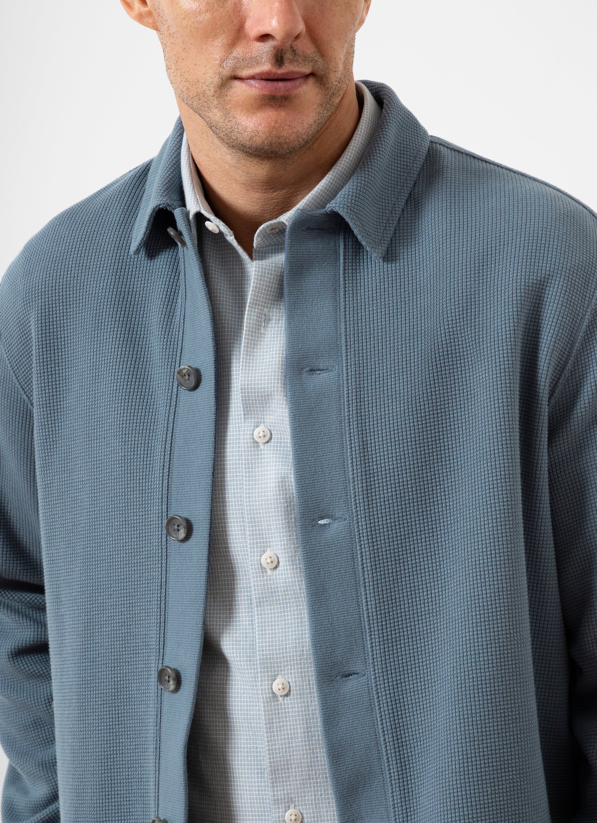 Beacon Waffle Long Sleeve Shirt - Citadel Blue