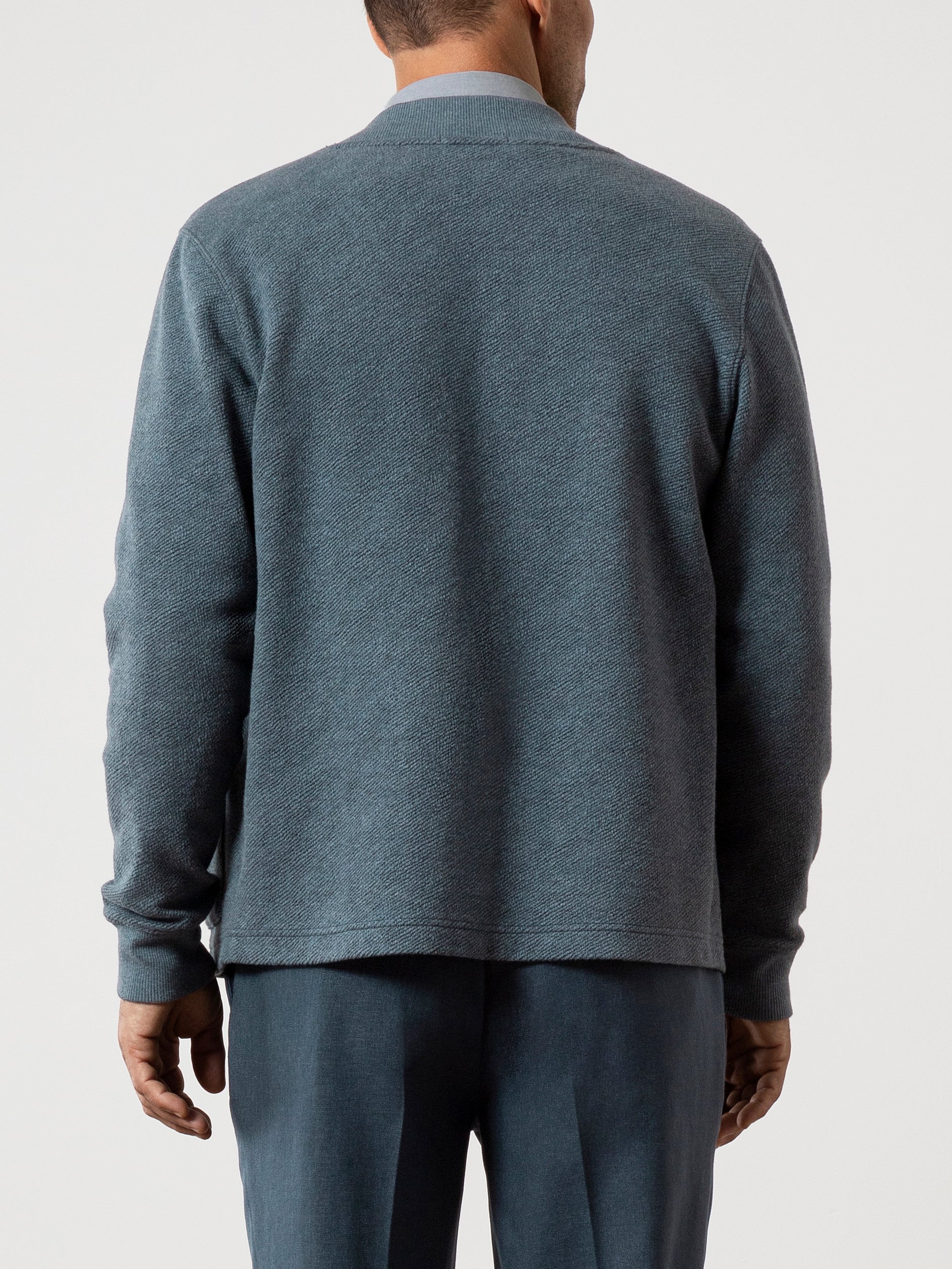 Byron Jacquard Cardigan - Yale Blue Heather