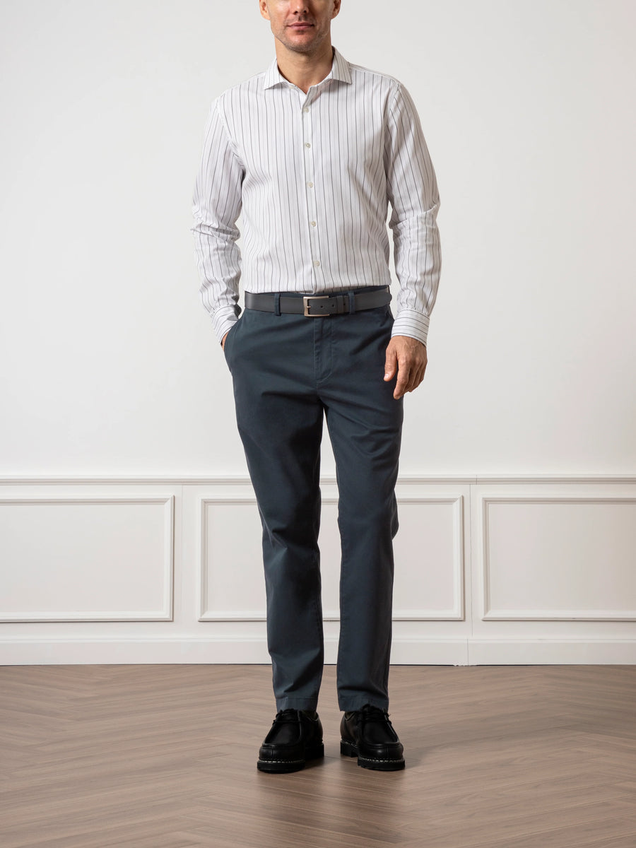 Arthur Stripe Shirt - Bright White & Black