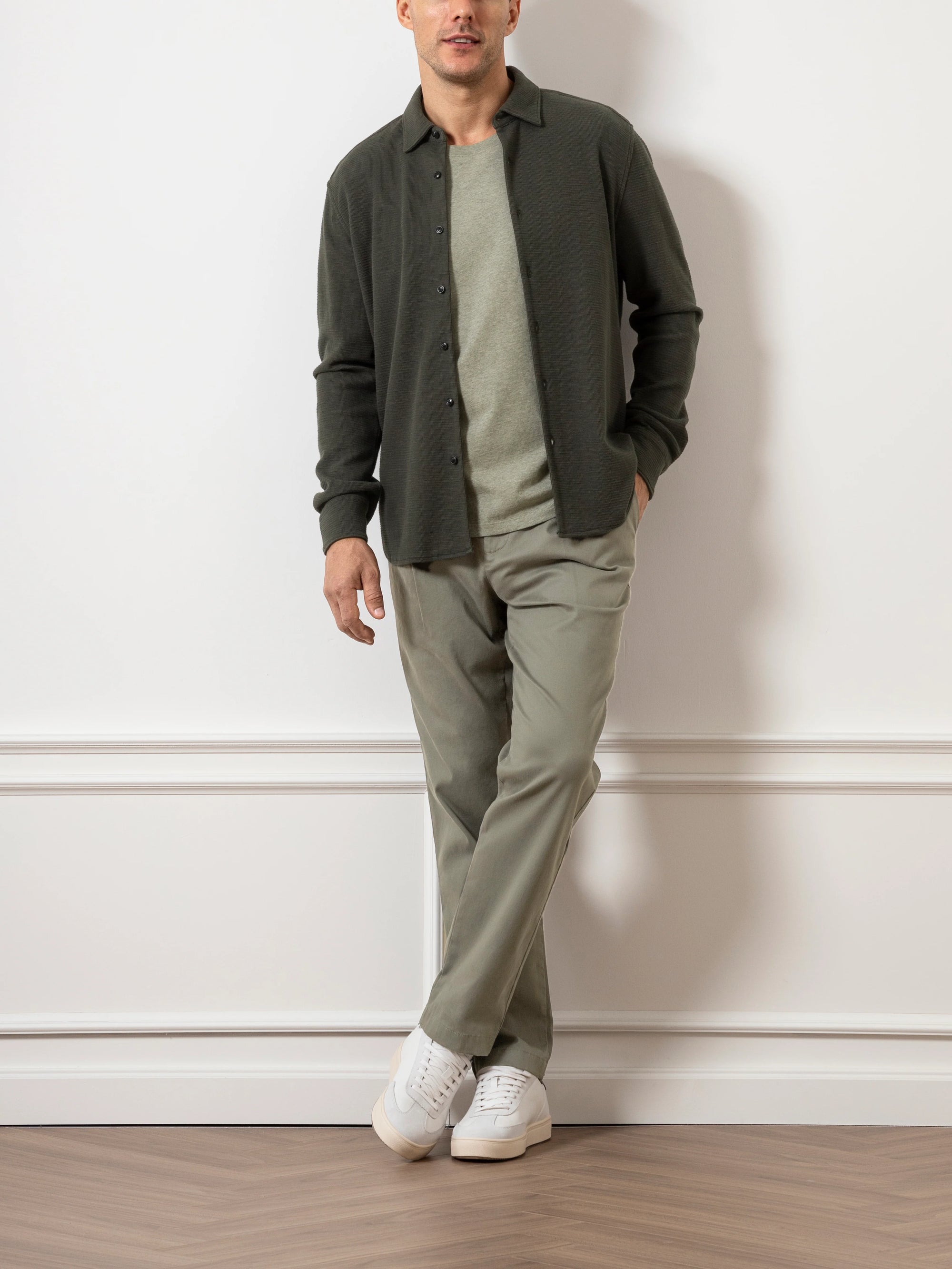 Darcy Slub Waffle Shirt - Peat