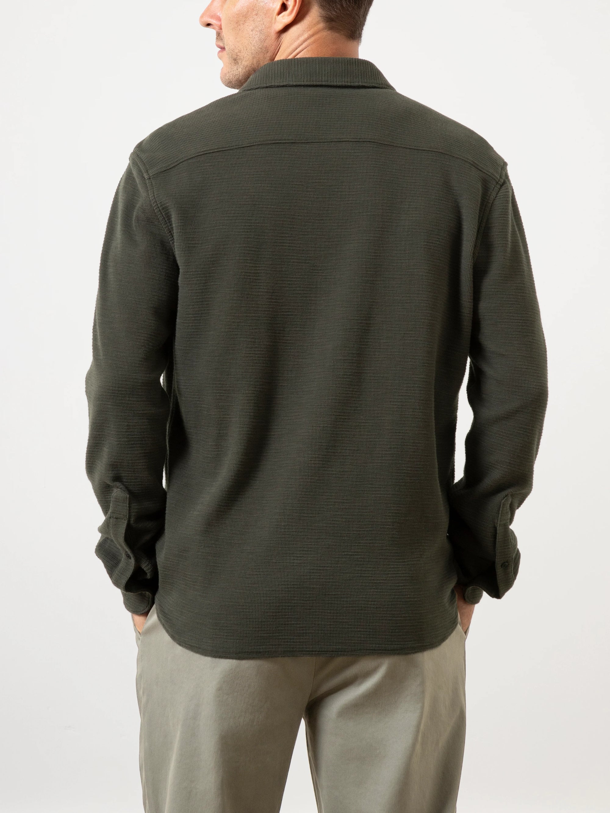 Darcy Slub Waffle Shirt - Peat