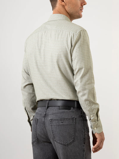 Arik Heather Gridcheck Shirt - Olive & Rosy Brown