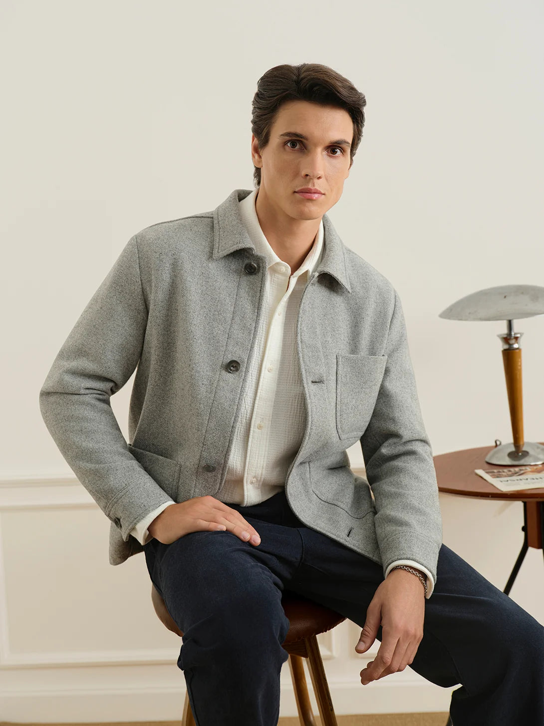 Remi Tweedy Jacket - Light Grey Heather