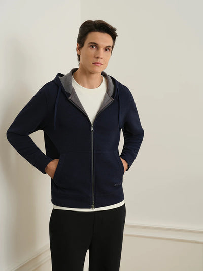 Harper Woolly Zip Hoodie - Dark Navy Heather