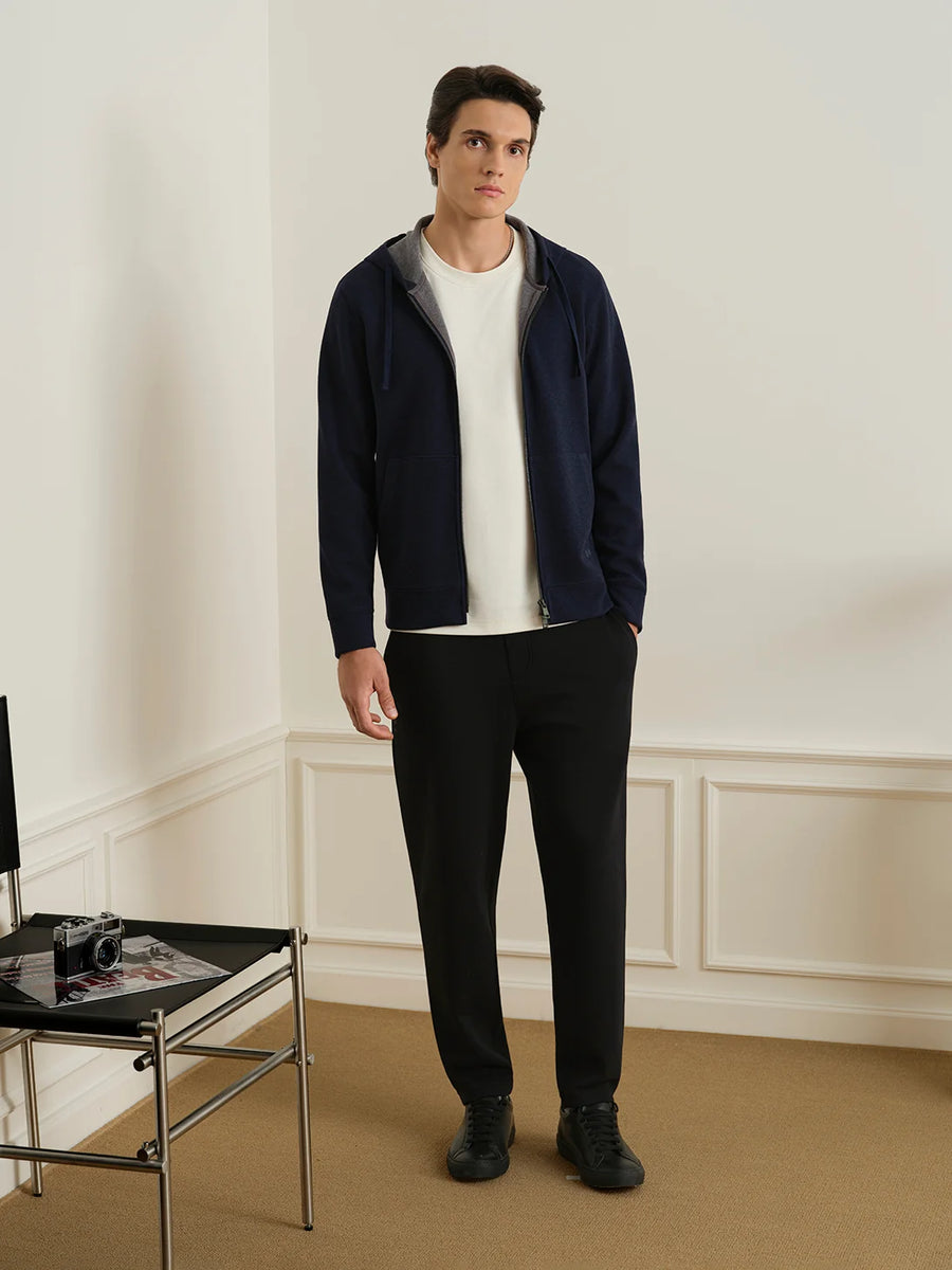 Harper Woolly Zip Hoodie - Dark Navy Heather