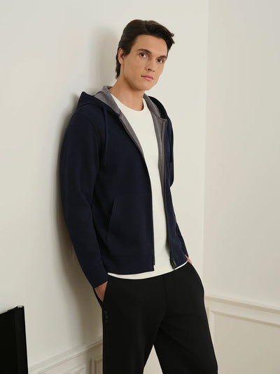Harper Woolly Zip Hoodie - Dark Navy Heather