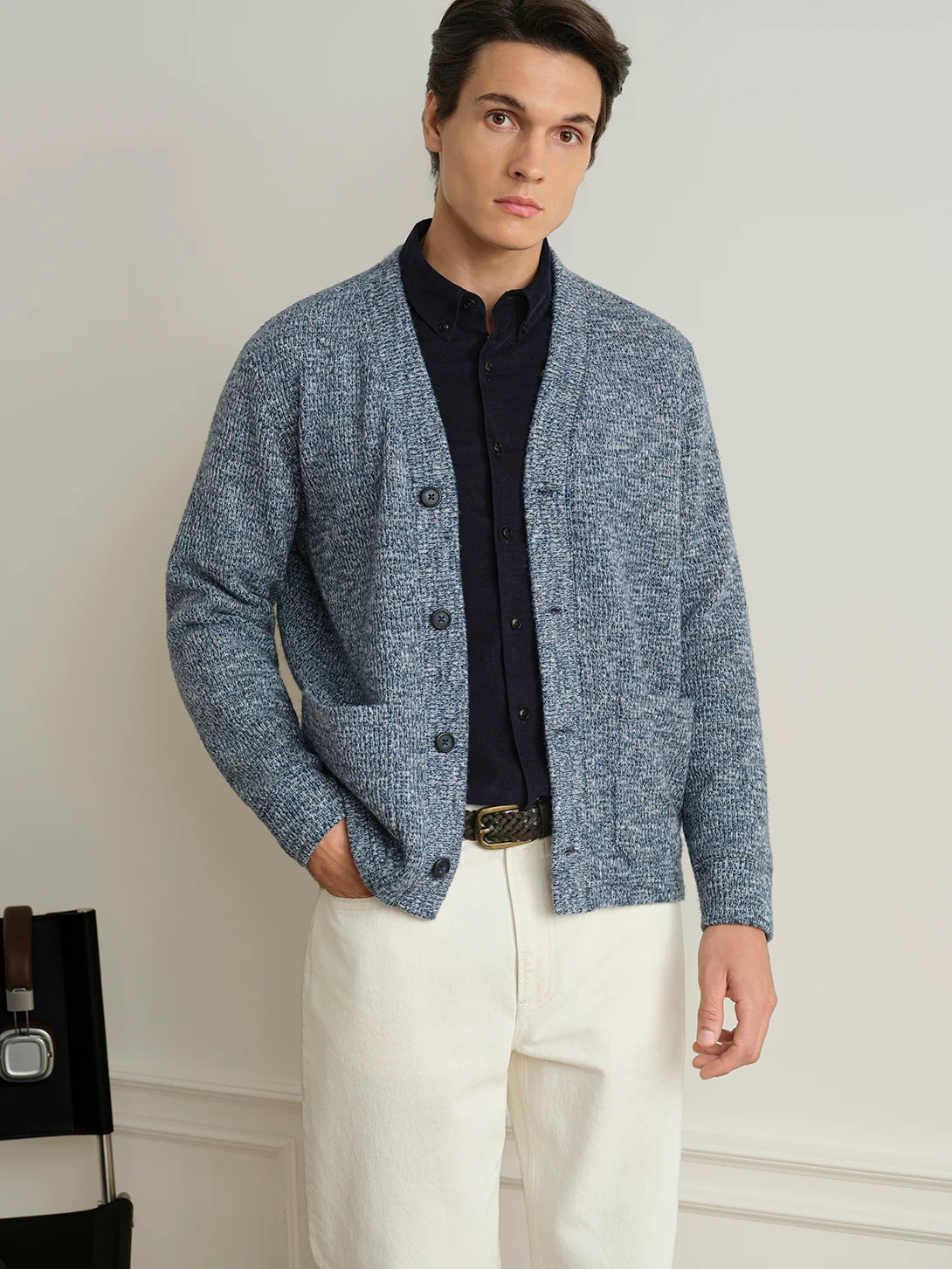 Byron Cloud-Knit Cardigan - Navy