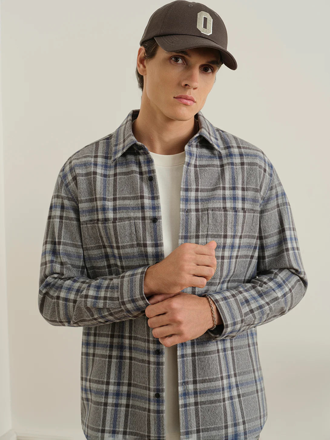 Varick Plaid Flannel Shirt - Charcoal & Dark Blue