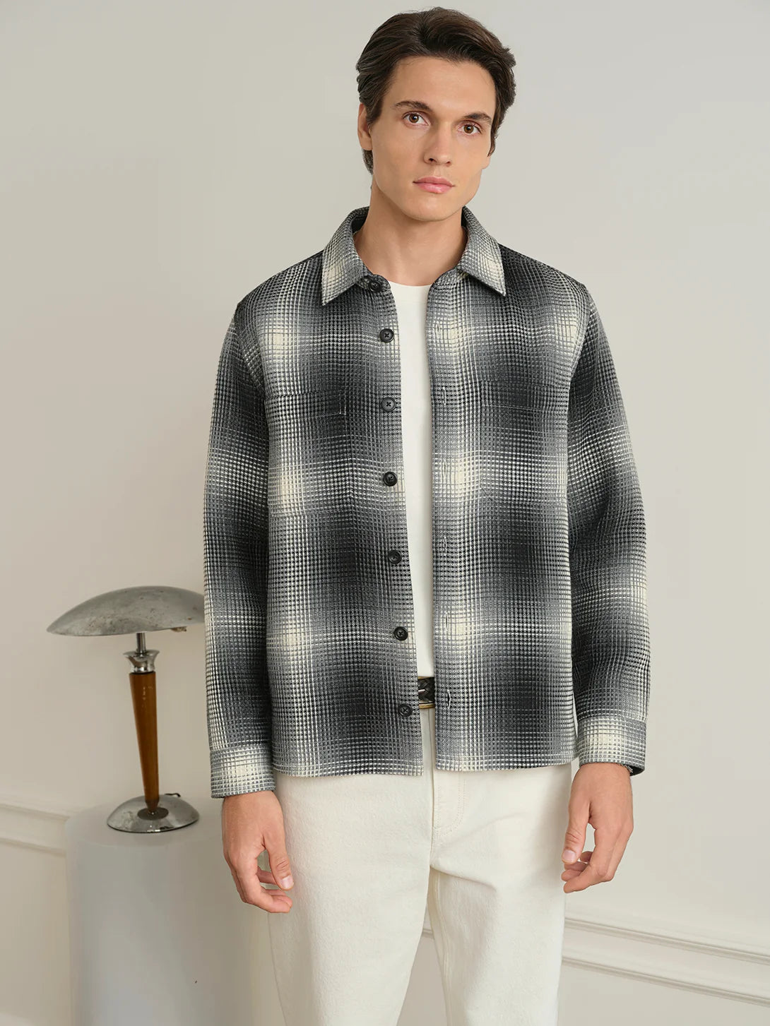 Vance Tartan Overshirt - Charcoal & Black