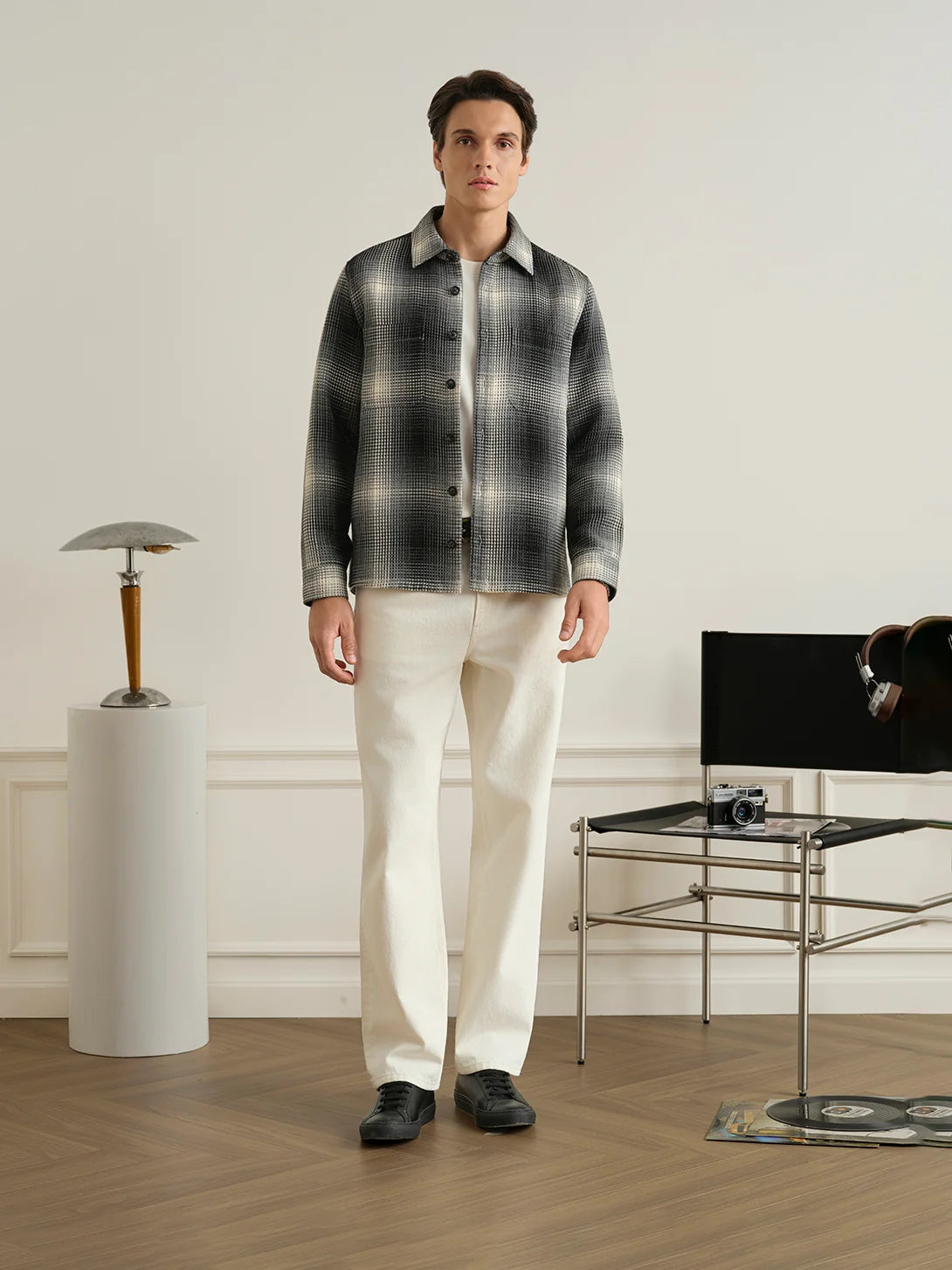 Vance Tartan Overshirt - Charcoal & Black
