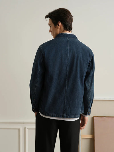Remi Ripple Denim Jacket - Dark Indigo