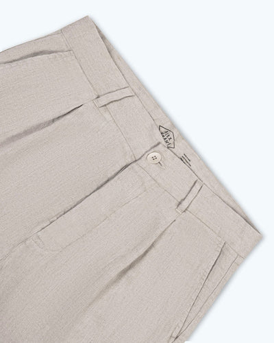 Alta Pleated Linen Trousers - Natural Twill