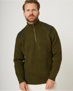 Foxton Quarter Zip Neck -  Olive