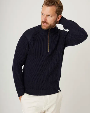 Foxton Quarter Zip Neck - Navy