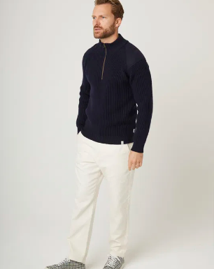 Foxton Quarter Zip Neck - Navy