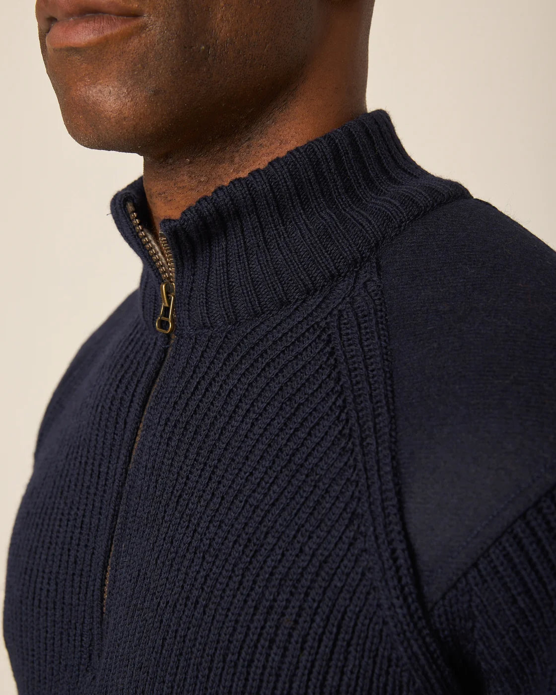 Foxton Quarter Zip Sweater - Navy