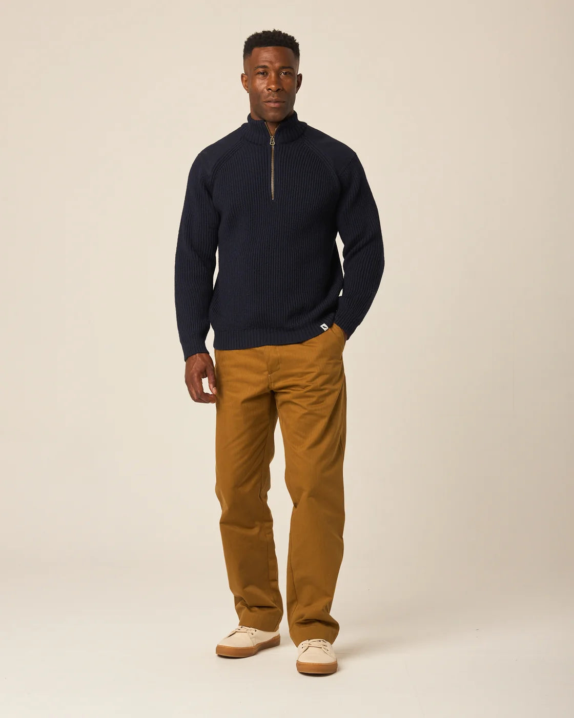 Foxton Quarter Zip Sweater - Navy