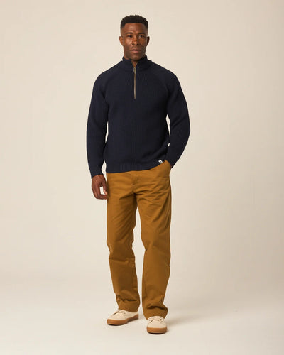 Foxton Quarter Zip Sweater - Navy