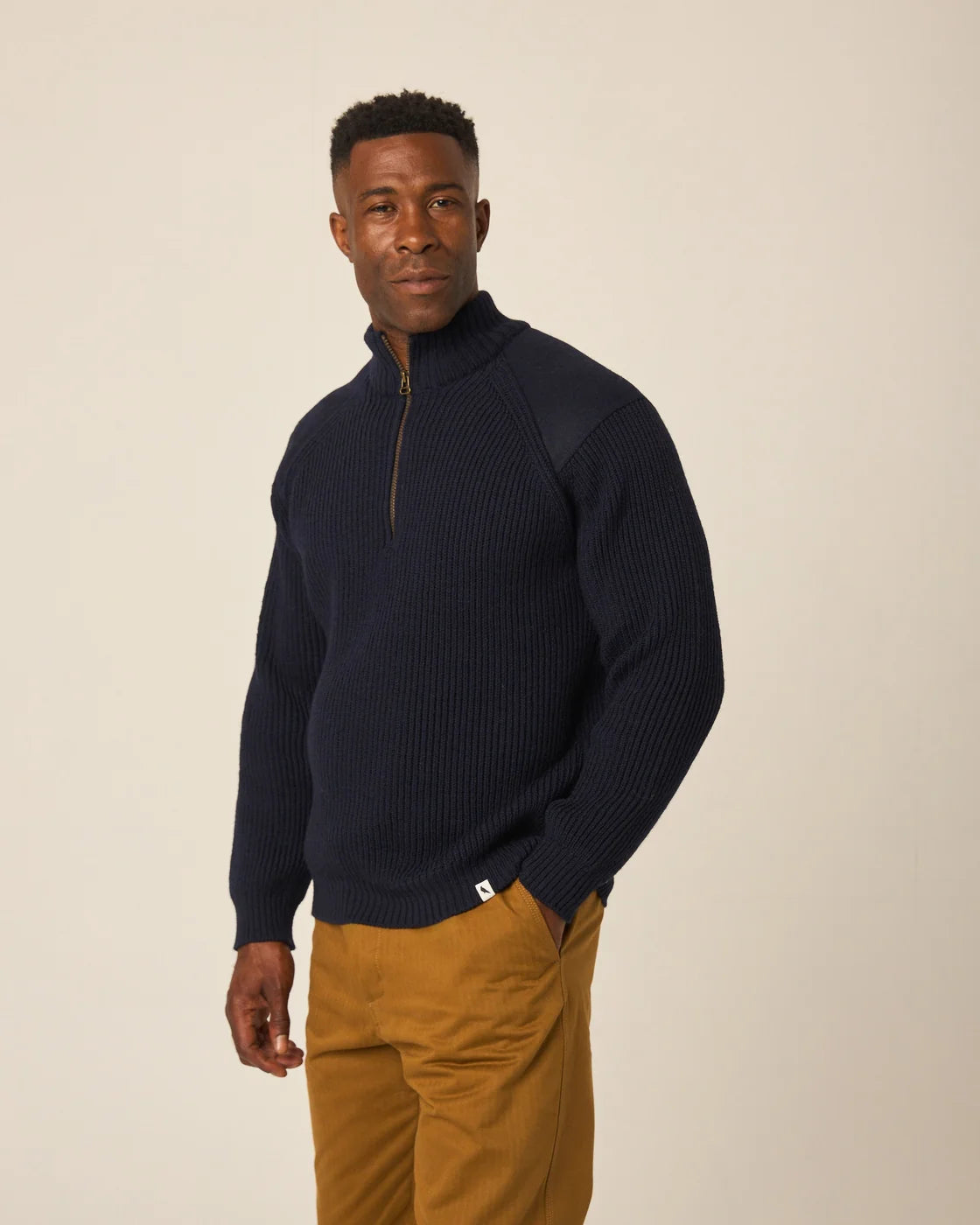Foxton Quarter Zip Sweater - Navy