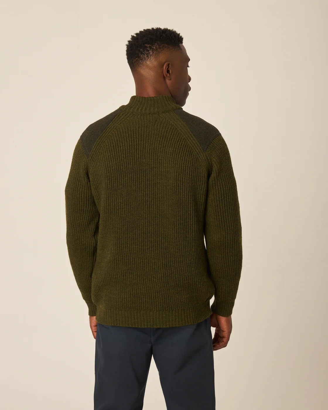 Foxton Quarter Zip Sweater - Olive