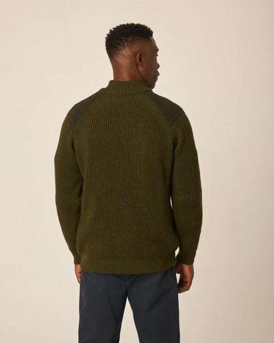 Foxton Quarter Zip Sweater - Olive