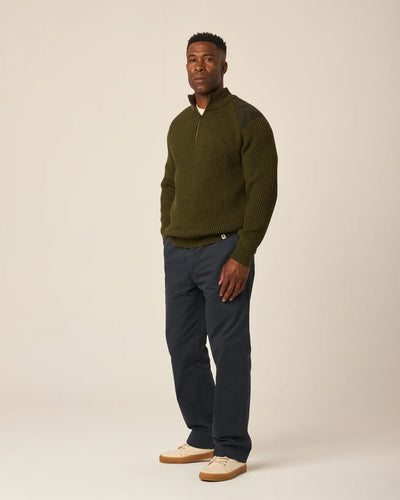 Foxton Quarter Zip Sweater - Olive