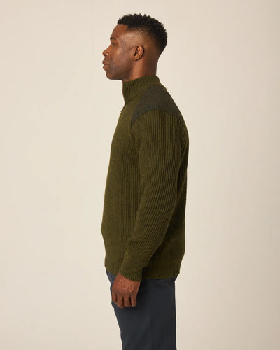 Foxton Quarter Zip Sweater - Olive