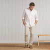 Amalfi Textured Linen Cotton Long Sleeve Shirt - White