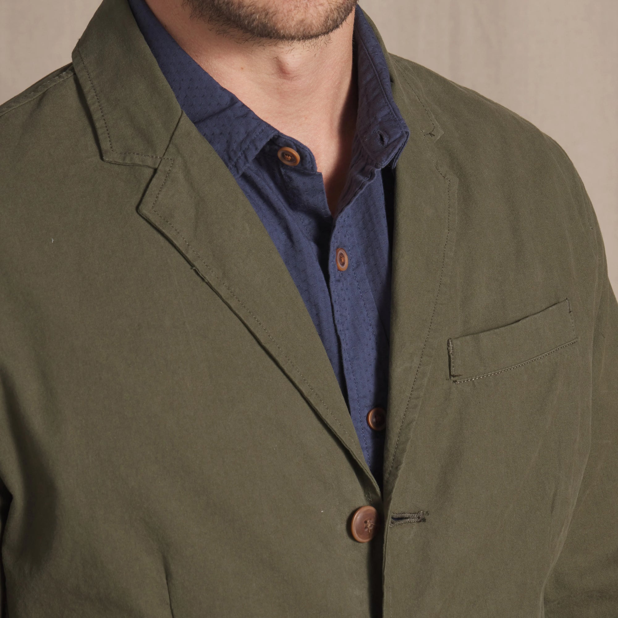 Mercer Duck Canvas Blazer - Dark Olive