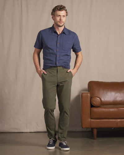 Mercer Cotton Officer Pants - Dark Olive