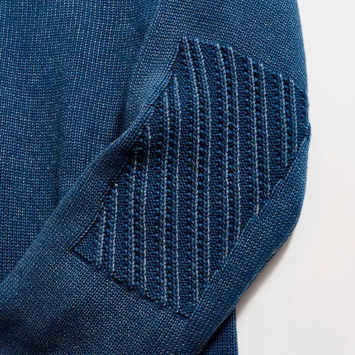 Garment-Dyed Henley Sweater - Tide Blue