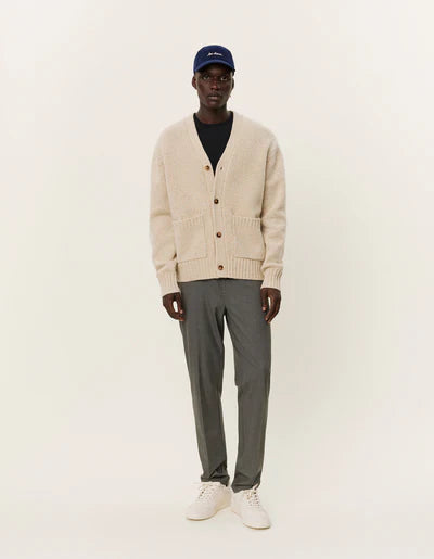 Gary Fleck Wool Cardigan - Light Sand