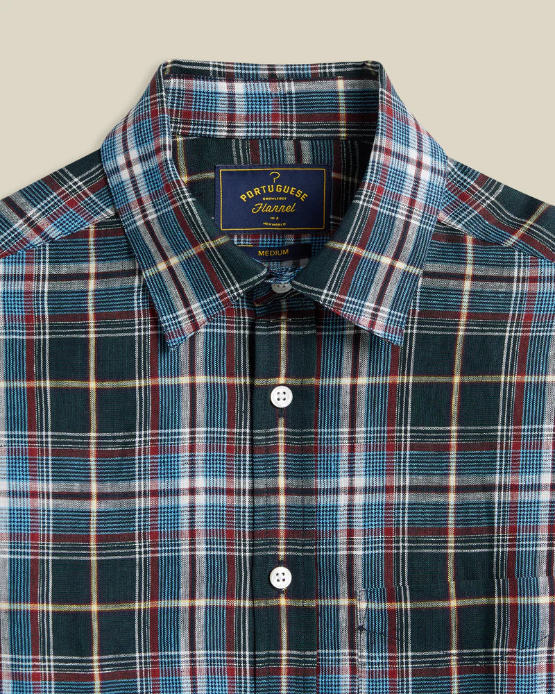 Handle Plaid Long Sleeve Shirt - Navy
