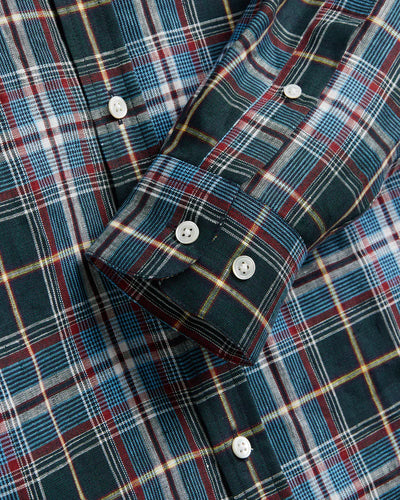 Handle Plaid Long Sleeve Shirt - Navy