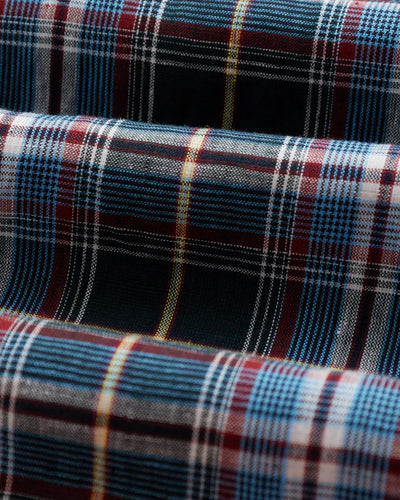 Handle Plaid Linen Shorts - Navy