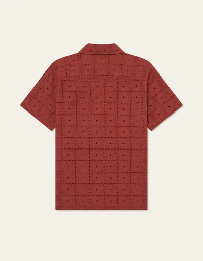 Hector Anglaise Short Sleeve Shirt - Fired Brick