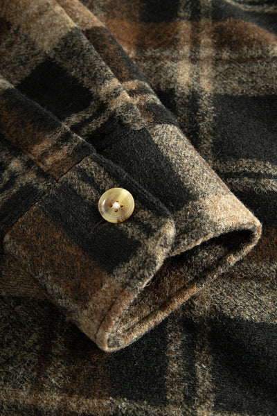 Ivy Wool Overshirt - Brown Check
