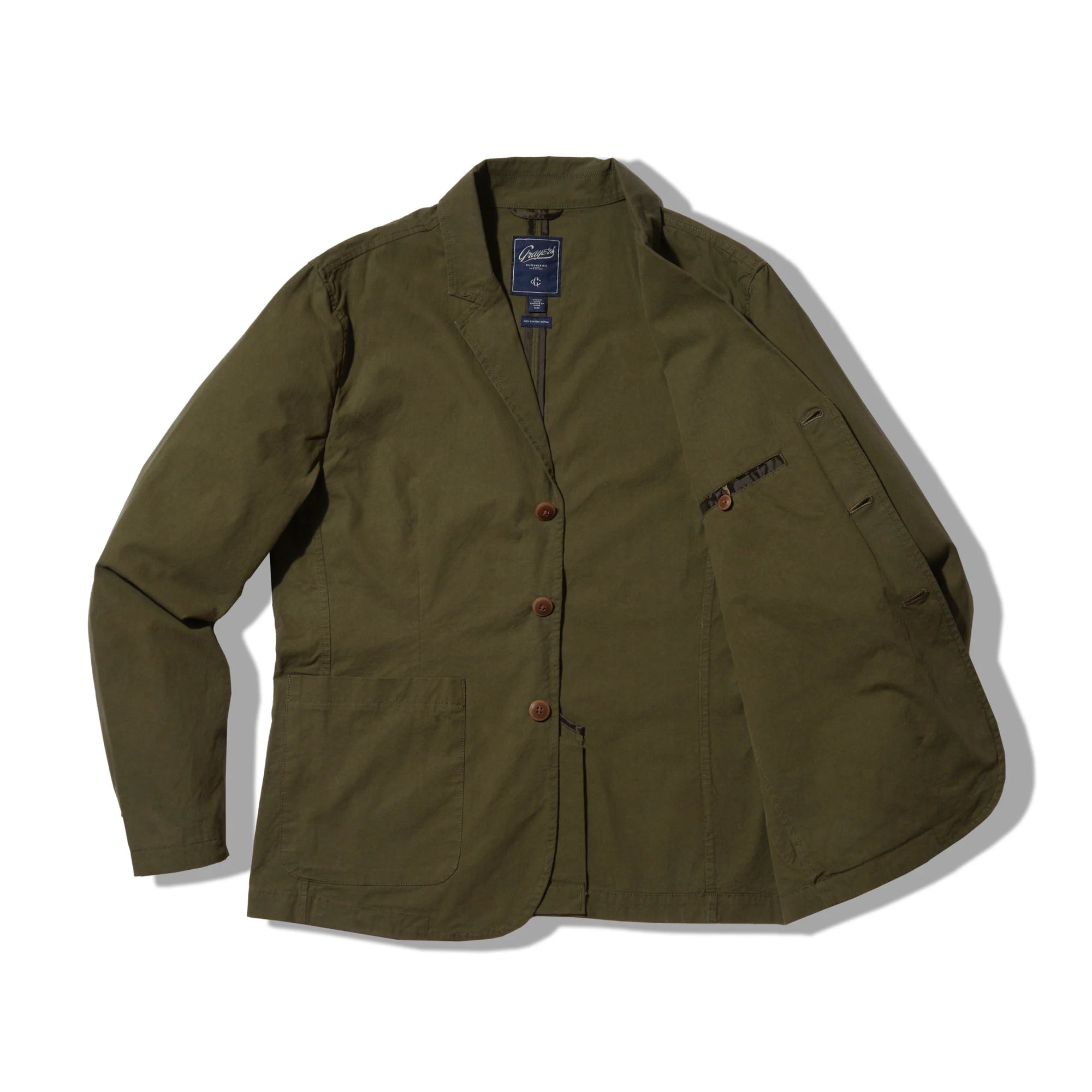 Mercer Duck Canvas Blazer - Dark Olive