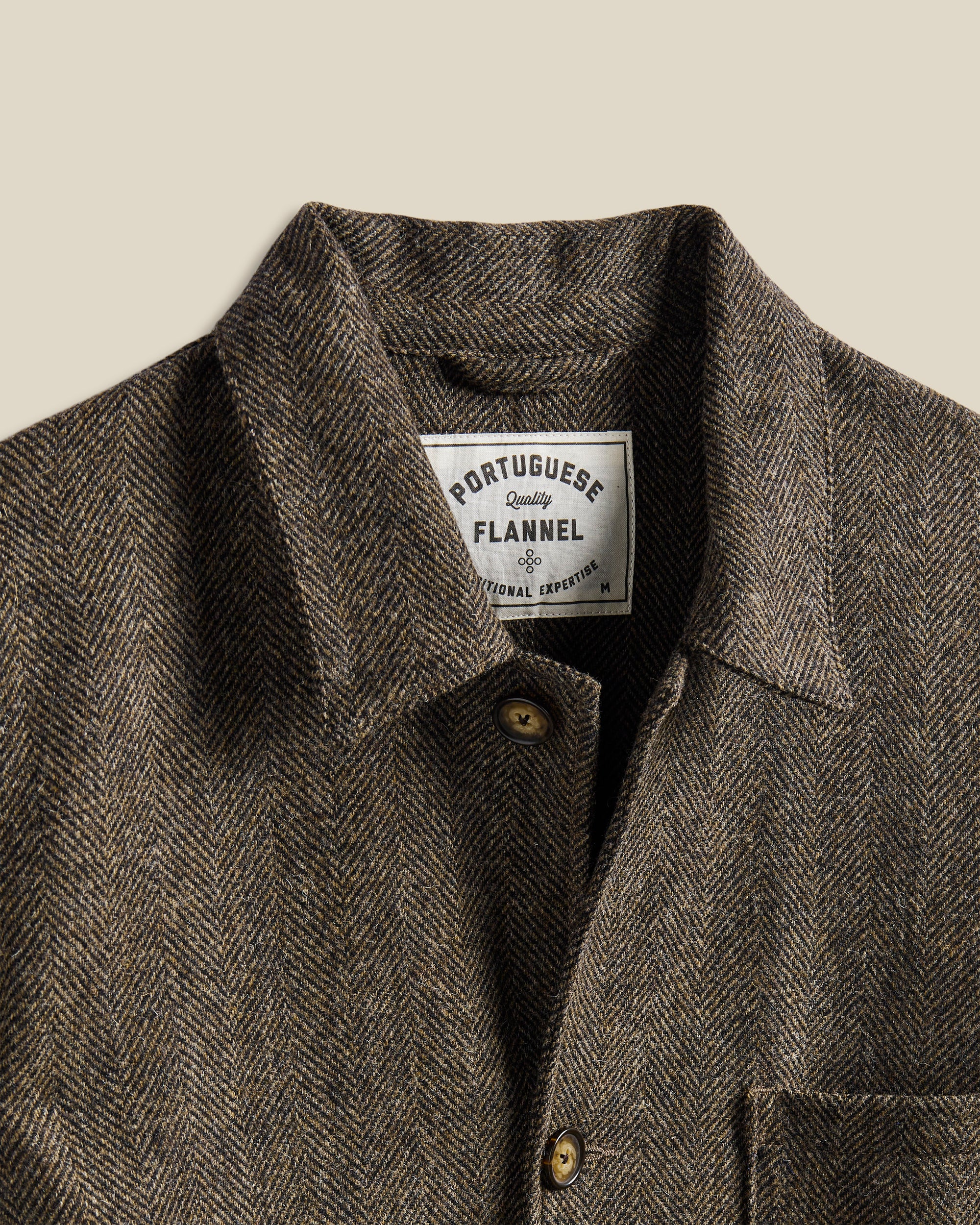 Labura Wool Herringbone Chore Coat - Brown