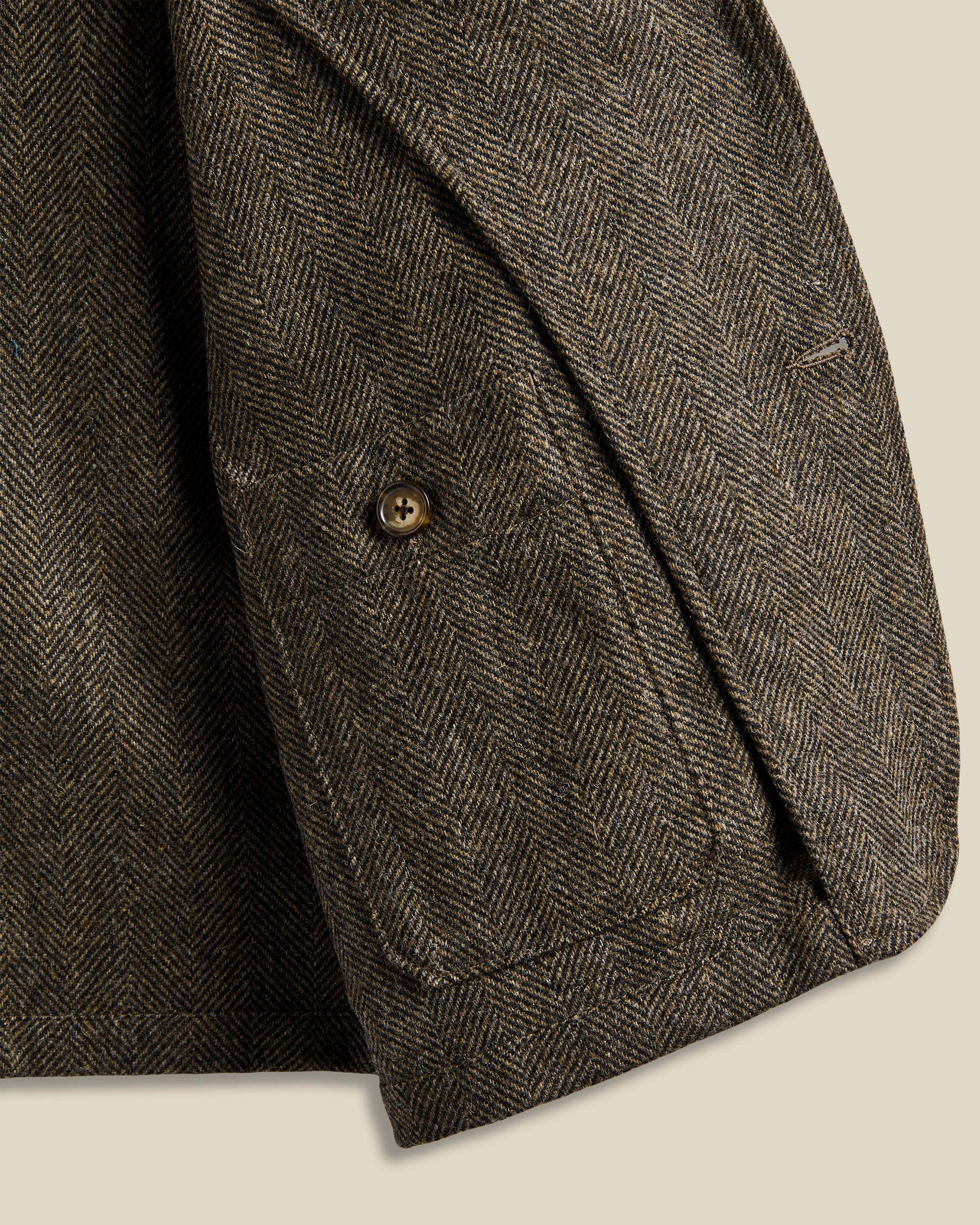 Labura Wool Herringbone Chore Coat - Brown