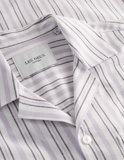 Lawson Stripe Short Sleeve Shirt - Orchid & Ivory