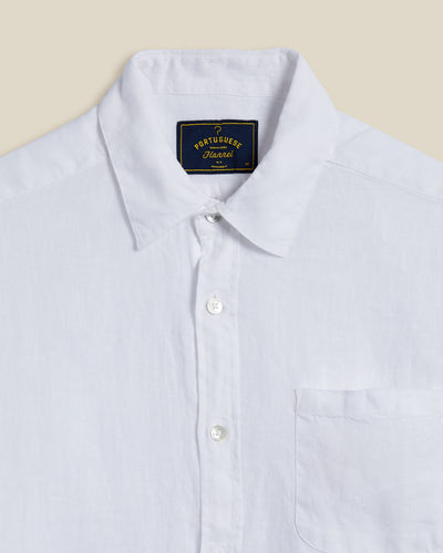 Long Sleeve Linen Button Down - White