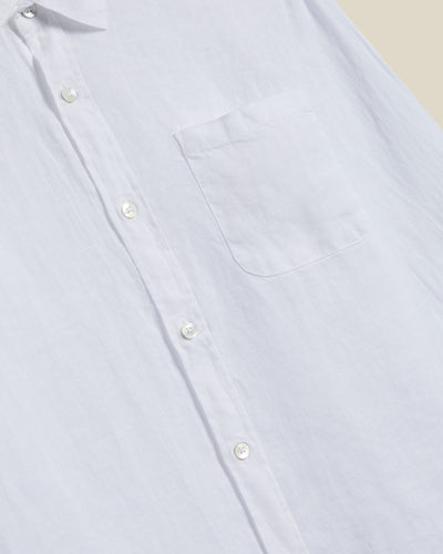 Long Sleeve Linen Button Down - White