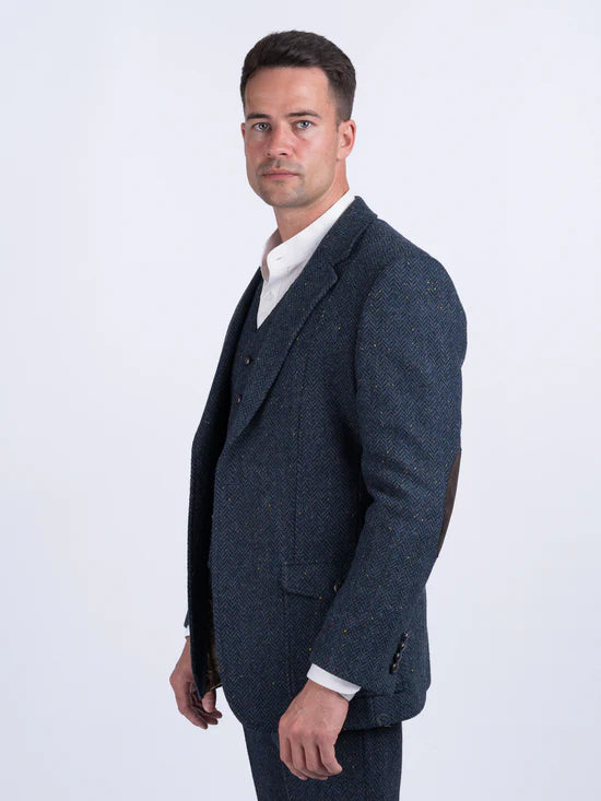 Kavanagh Irish Tweed Classic Fit Blazer - Blue
