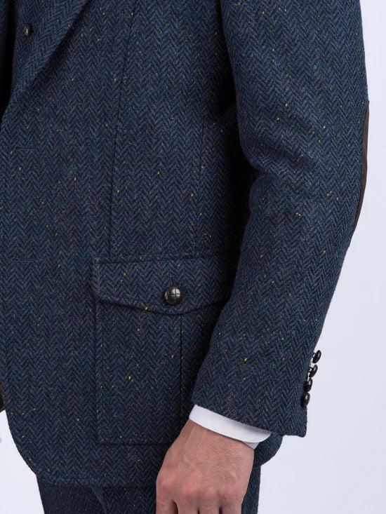 Kavanagh Irish Tweed Classic Fit Blazer - Blue
