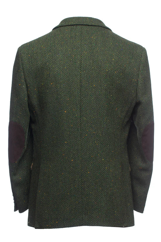 James Stephens Herringbone Poets Jacket - Green