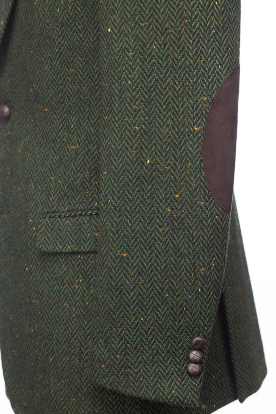 James Stephens Herringbone Poets Jacket - Green