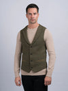Irish Tweed Waistcoat - Moss Green